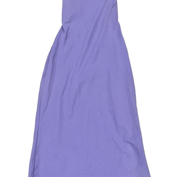 Zara Midi Length Strappy Back Drape Neck Purple Dress Back Tie Date Night Size M - Picture 7 of 12